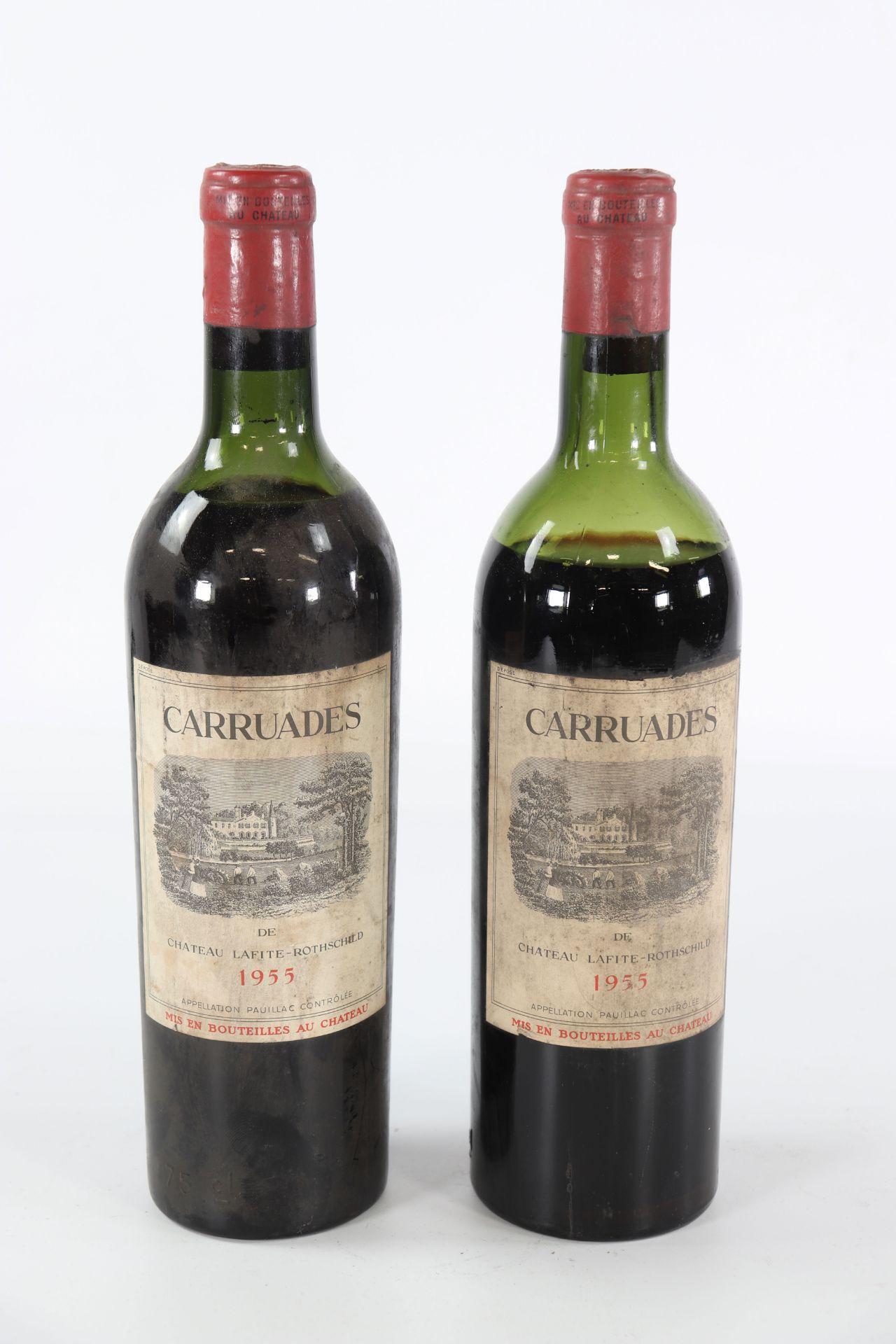 2 Bottles Bordeaux Pauillac Chateau Lafite Rothschild 1er-Grand-Cru Classe Red - 1955