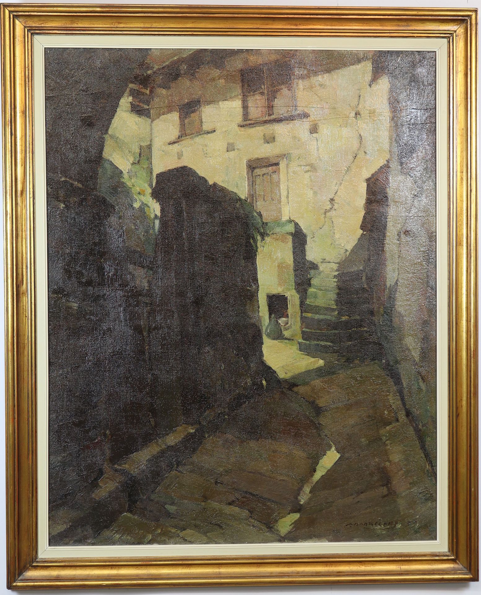 Camille BARTHELEMY (1890-1961) Large oil painting"Ruelle a SAint-Côme Aveyron" catalogiue Raisonne - Image 2 of 2