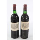 2 Bottles Bordeaux Pauillac Chateau Lafite Rothschild 1er-Grand-Cru Classe Red - 1974