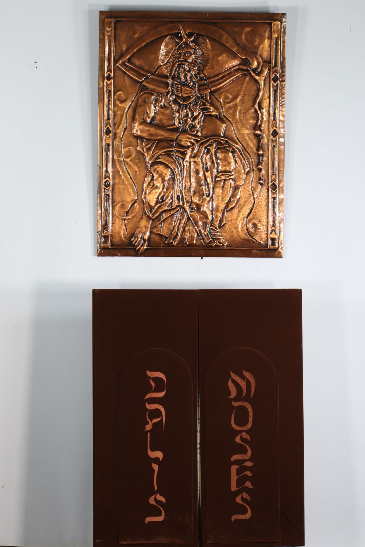 Salvador Dali"Moses and Monotheism" 1974 Original embossed bronze bas-relief, with patina Signed"Dal - Image 2 of 2