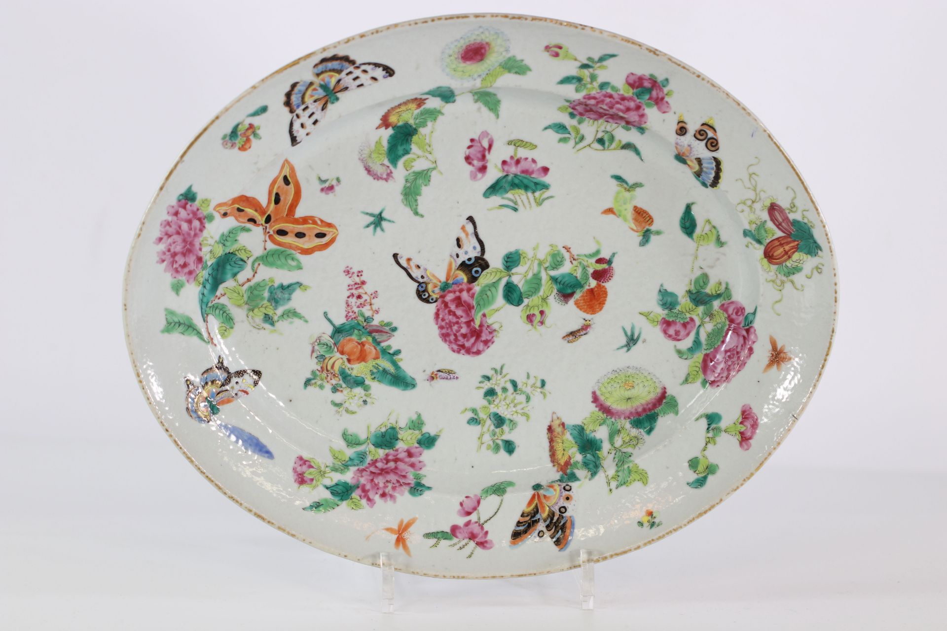 China covered terrine with rich dish decorated with flowers and insects 18th C. - Image 8 of 8