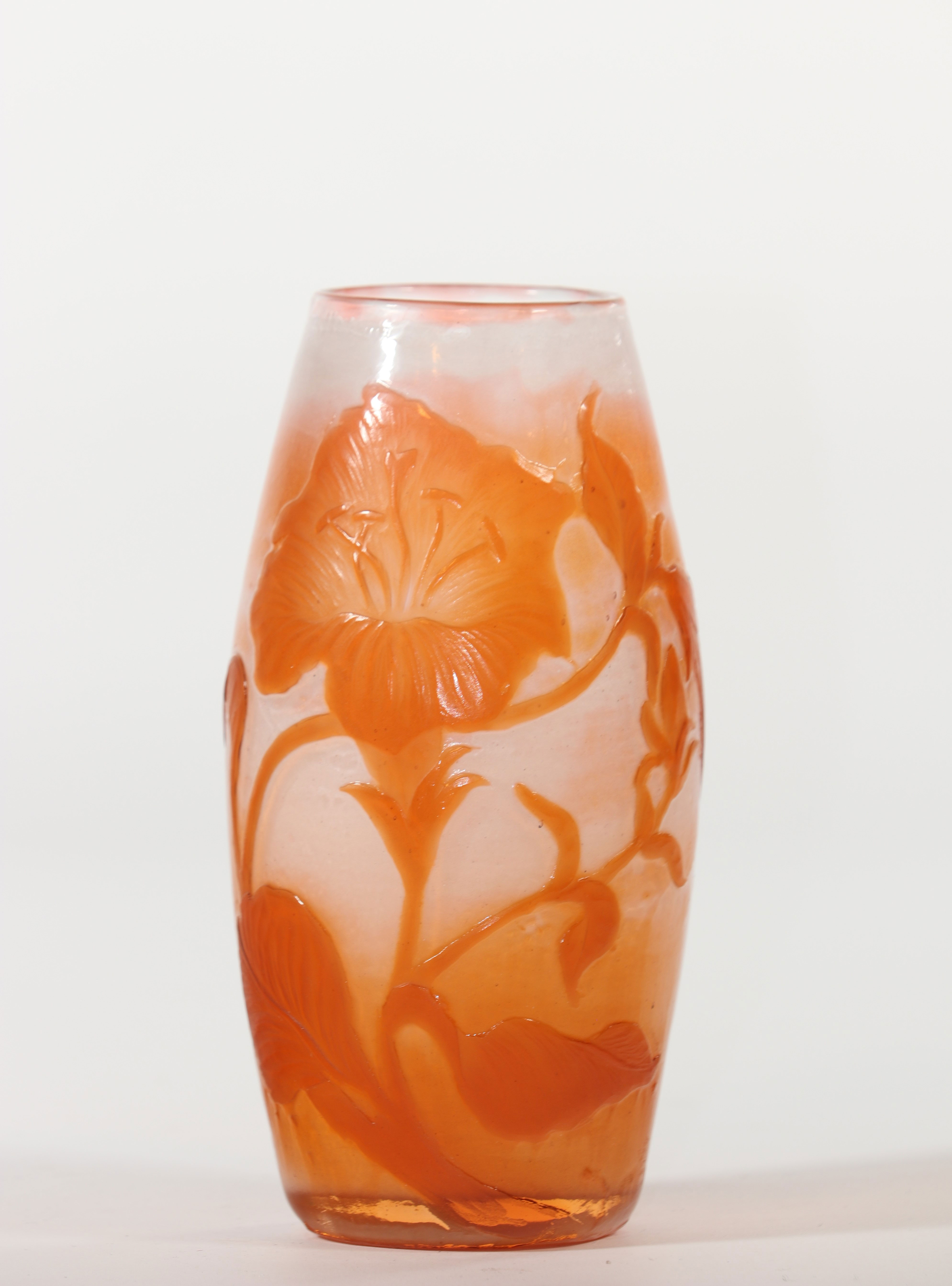 Muller & Croismare Nancy vase acid-etched with flower decoration