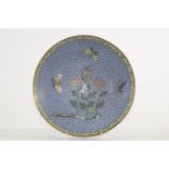 China cloisonne plate decorated with flowers and butterflies republic period