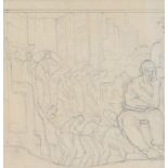 Auguste TReMONT (1892-1980) pencil on paper"bas-relief project"