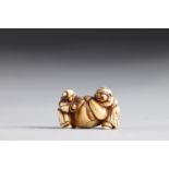 Netsuke carved character. Japan Edo period signature