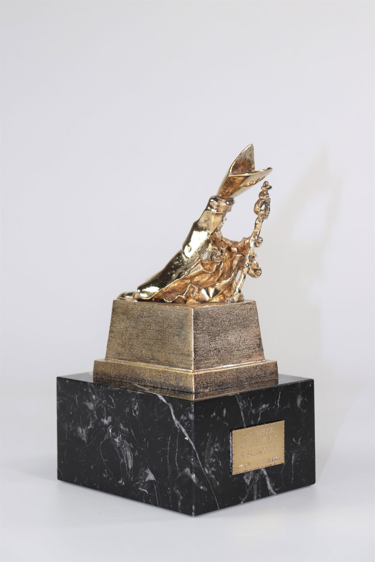 Salvador Dali"Saint Narcissus of the Flies" Proof in gilded bronze with 24 carat fine gold represent - Image 2 of 9