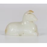 Agenoulile horse pendant in jade, China Qing period