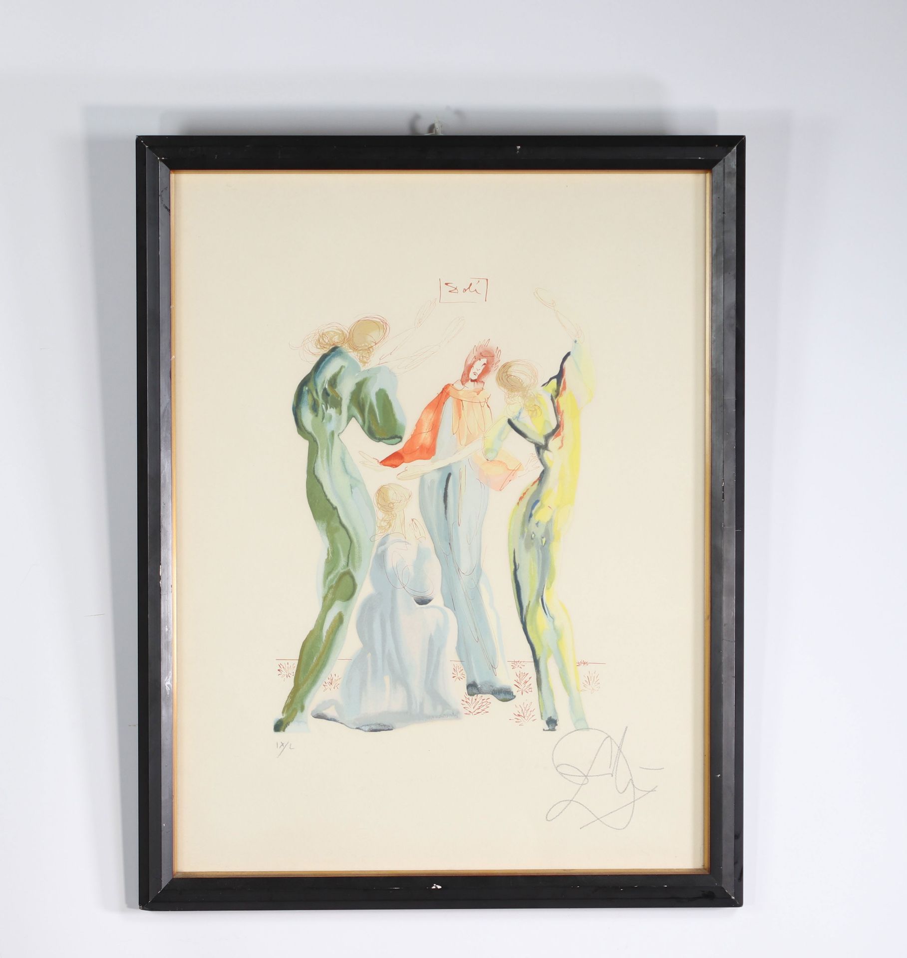 Salvador Dali La Danse 1960 Color lithograph on arches vellum Signed in the plate - Image 2 of 2