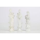 Lot of 3 Chinese white statuettes Quanying - circa 1900 - China