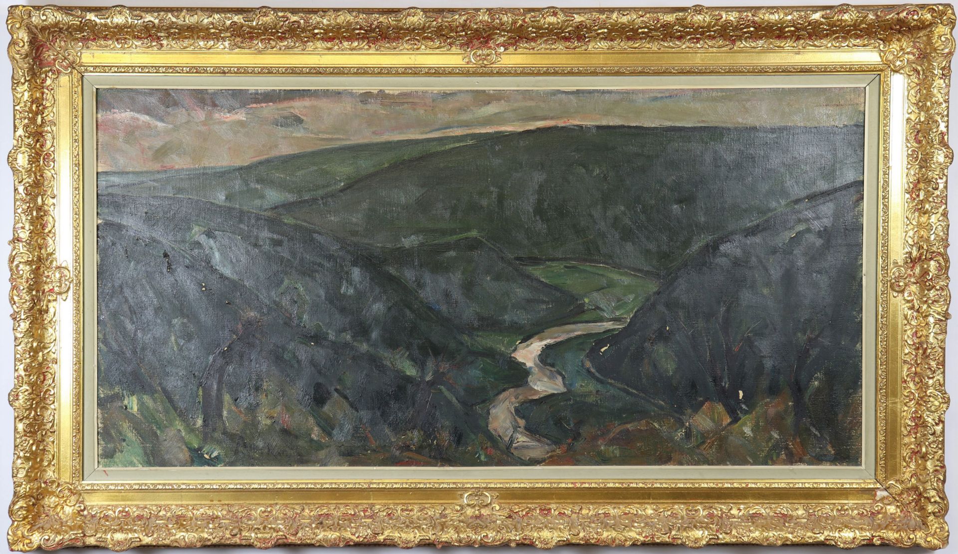 Albert RATY (1889-1970) large oil painting"view of a valley in the Ardennes" - Image 2 of 2