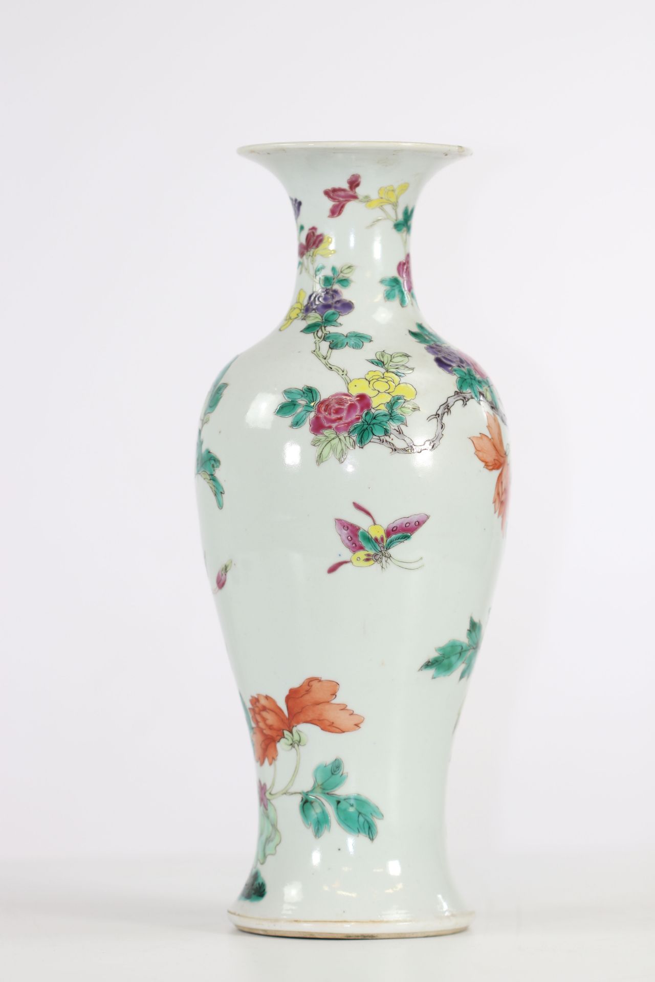 China famille rose porcelain vase flower decoration - Image 3 of 6