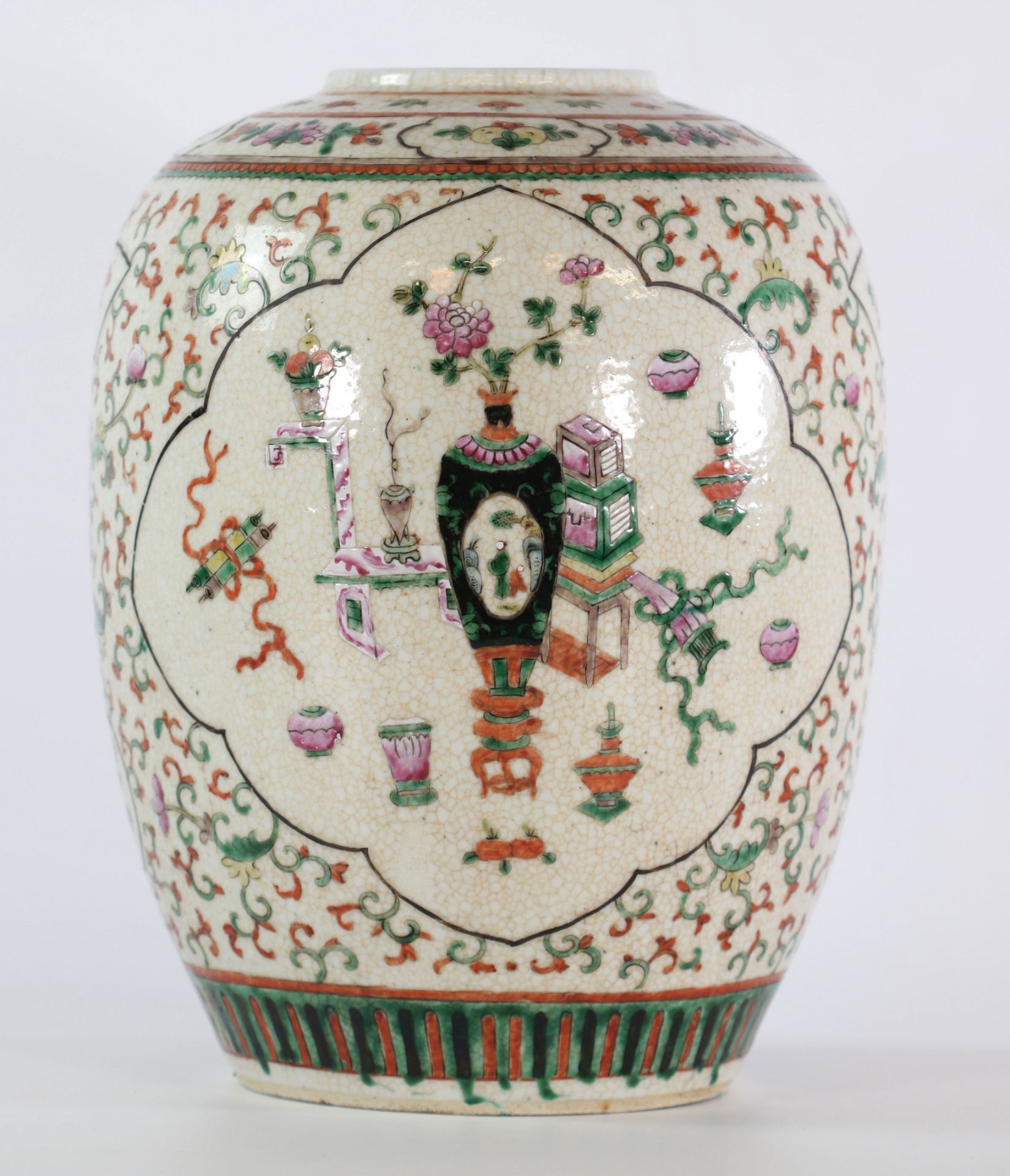China cracked porcelain vase 19th century furniture decor - Image 3 of 5
