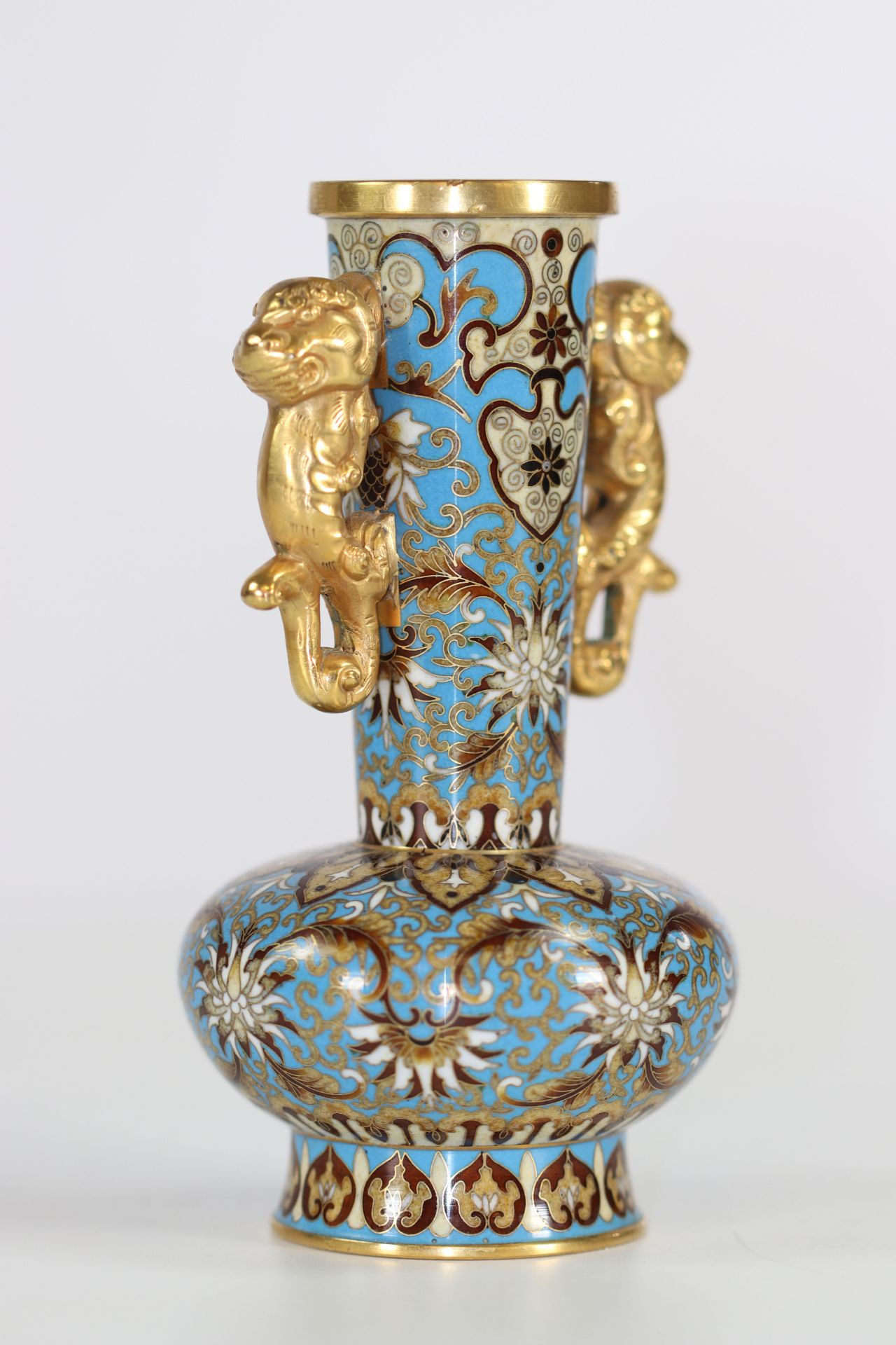 China cloisonne bronze vase Qing period - Image 4 of 5