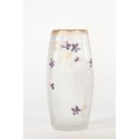 Montjoie vase cleared with acid decorated with violets