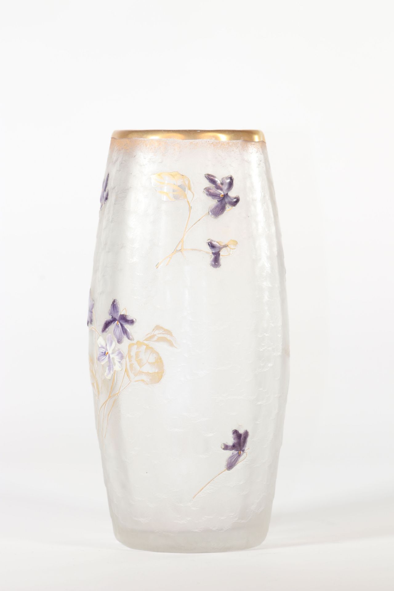 Montjoie vase cleared with acid decorated with violets - Image 2 of 4