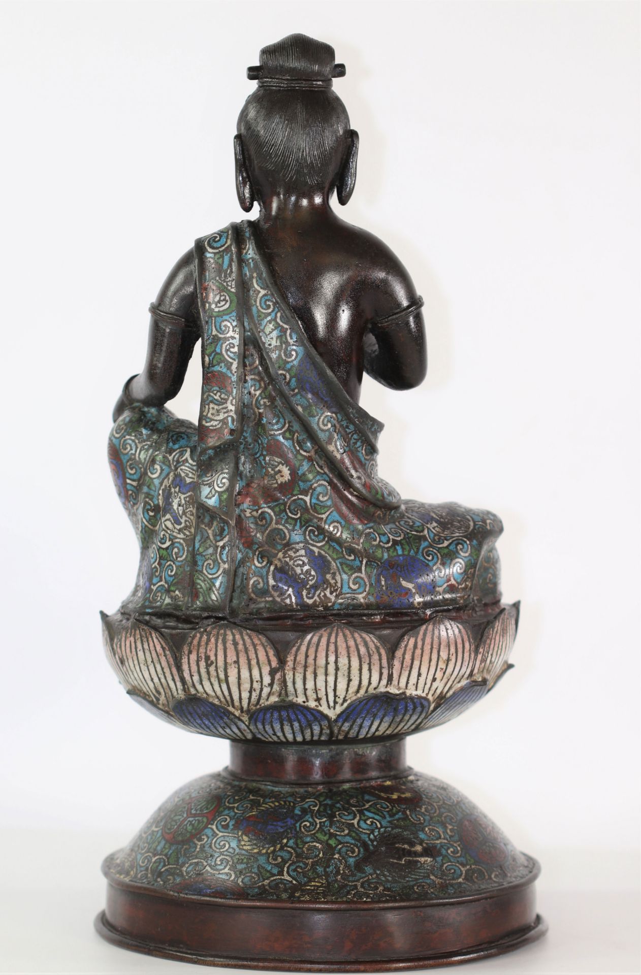 Asia Buddha in cloisonne bronze 18th - Image 3 of 4