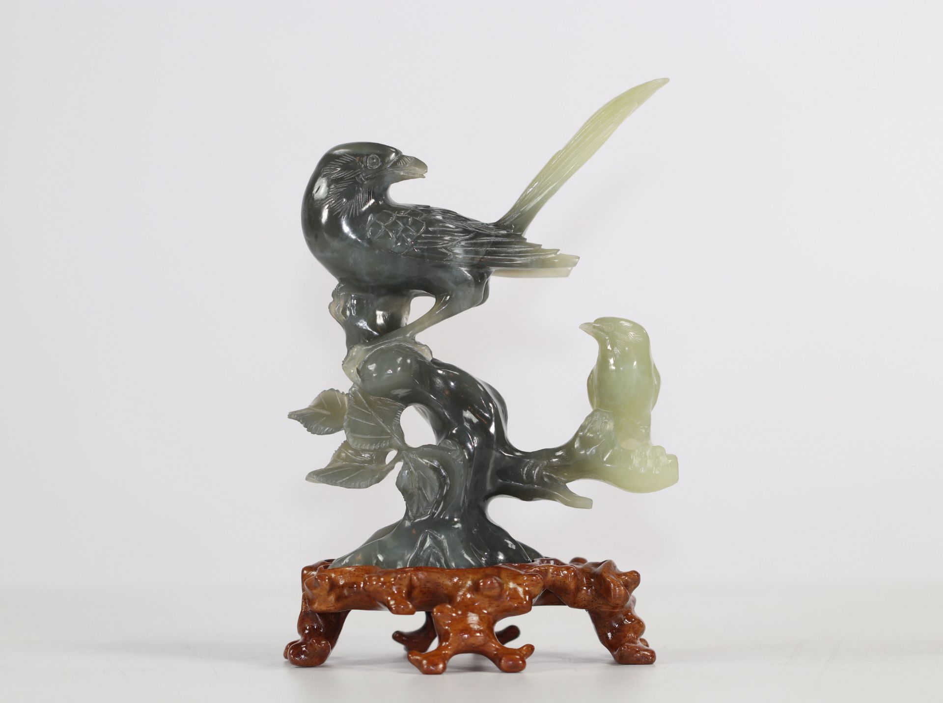 China jade sculpture carved of birds