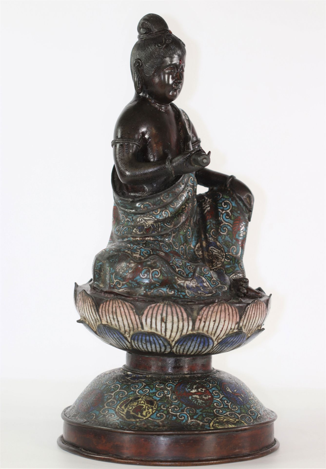 Asia Buddha in cloisonne bronze 18th - Image 2 of 4