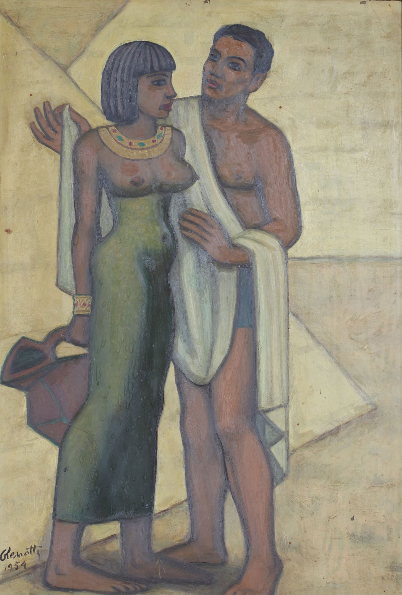 Paul RENOTTE (1906-1966) oil on zinc"Egypt"