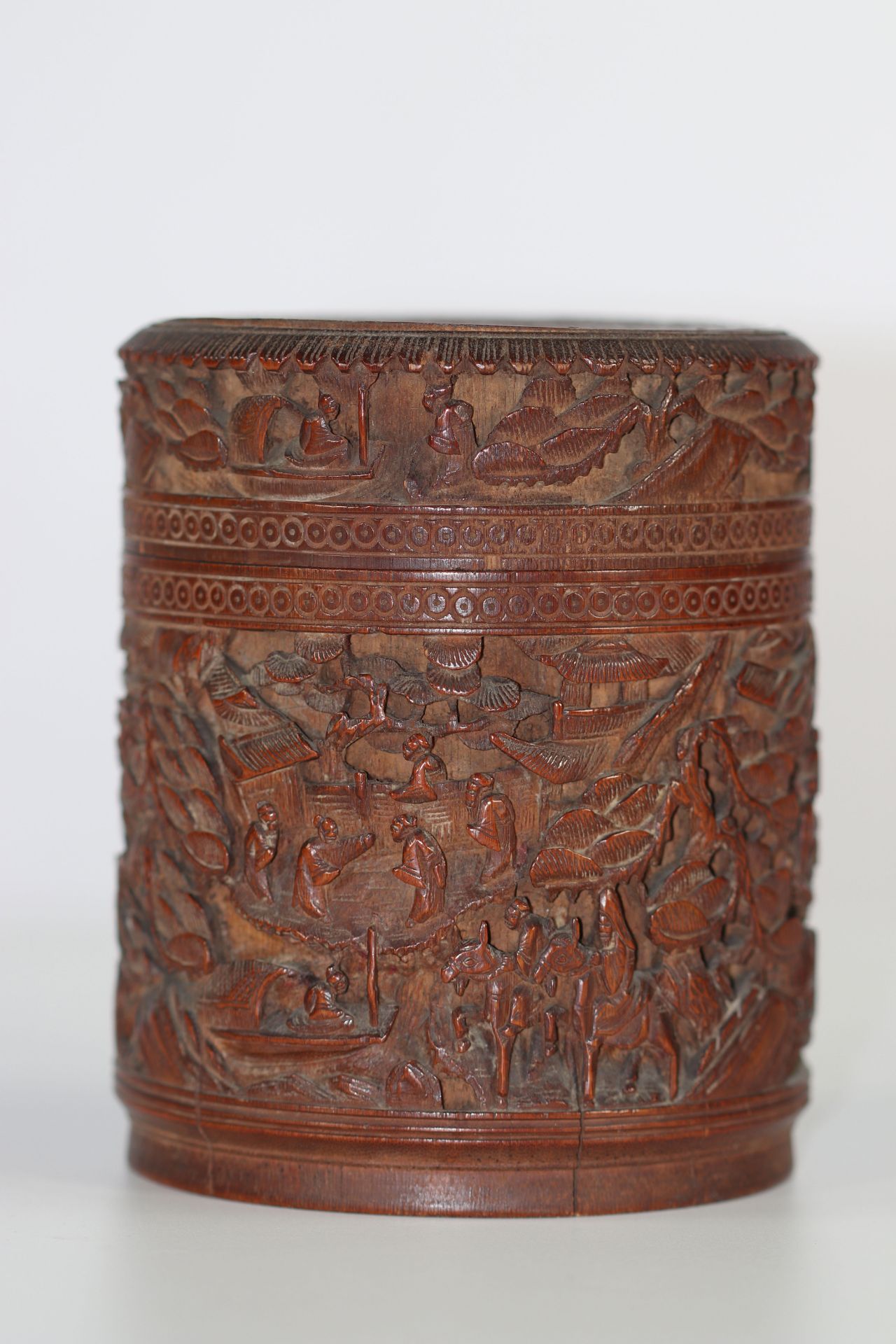 bamboo box the lid with jade inlay.China late nineteenth.