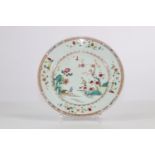 Porcelain plate of the famille rose, China 18th Qianlong period.