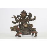 Tibet bronze sculpture of a deity on a buffalo