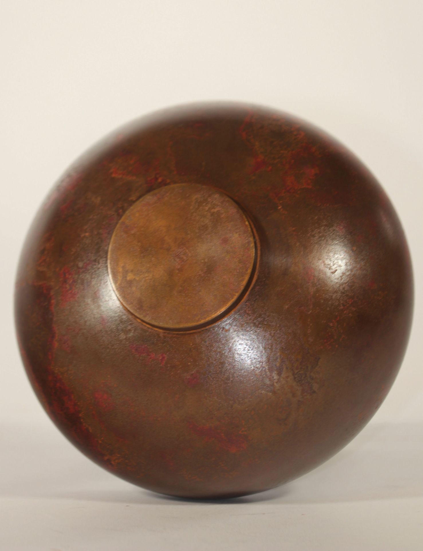 Bronze vase - Shõwa - Hasegawa Gasen - Image 3 of 3