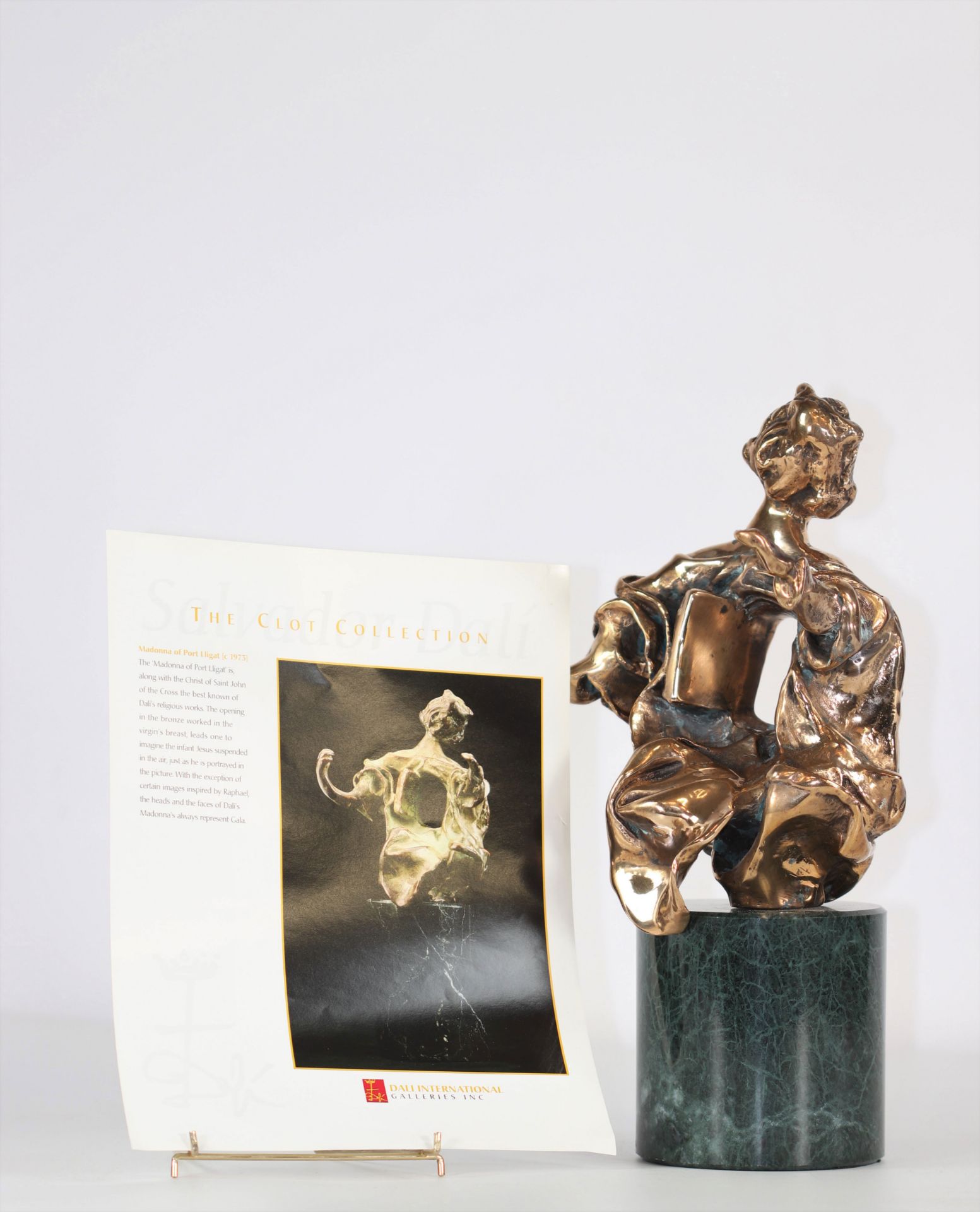 Salvador Dali Madonna of Port Lligat Large bronze with golden patina Hollowed-out"Dali" on the back - Image 7 of 7