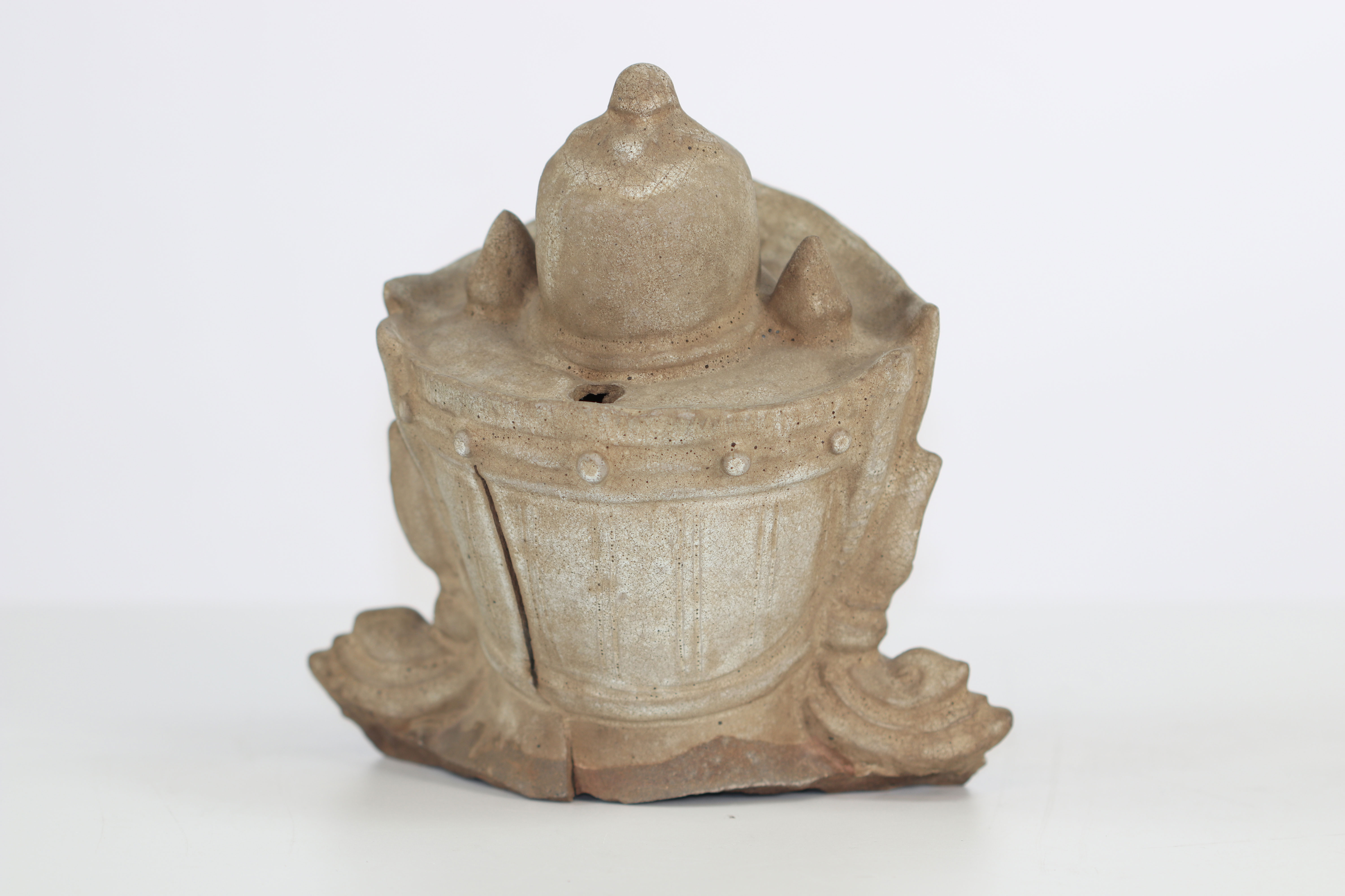 Ceramic head of guardian Yaksha - Sawan Khalok -17th century - Thailand - Image 4 of 5