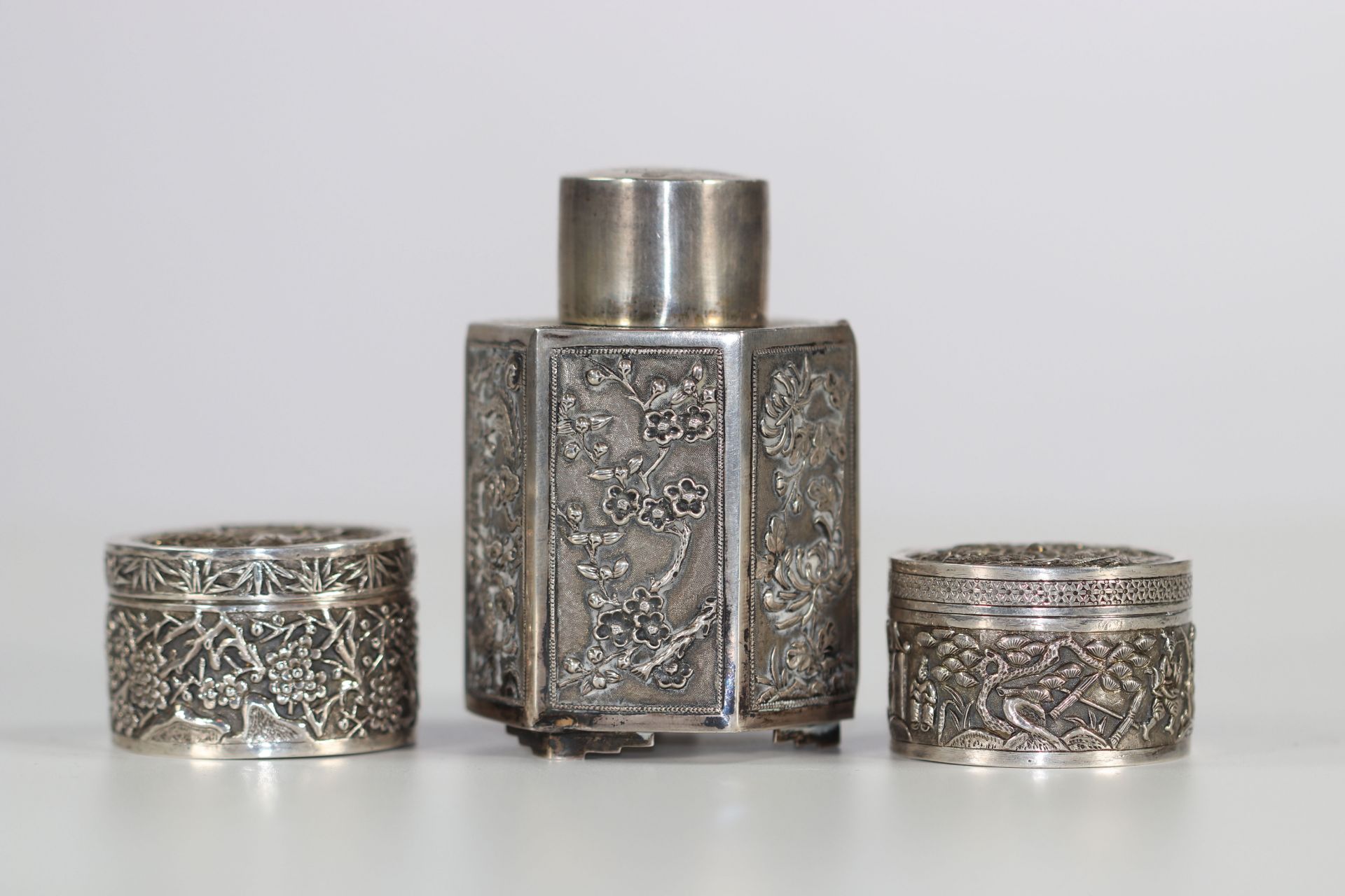 Lot of silverware, the tea box by Wang Hing, China circa 1900. - Bild 2 aus 7