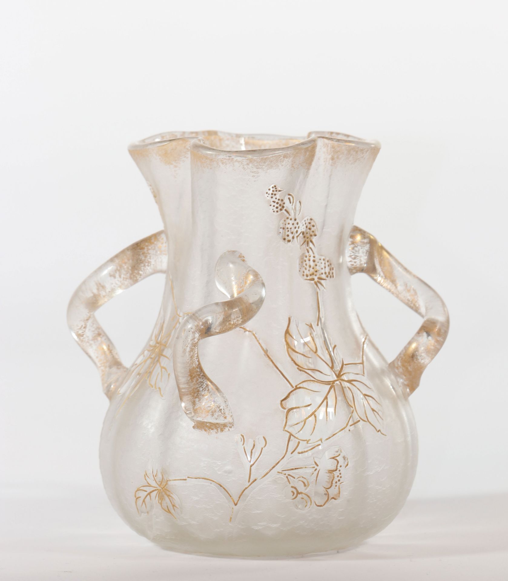 Montjoie vase cleared with acid, strawberry decoration - Image 3 of 4