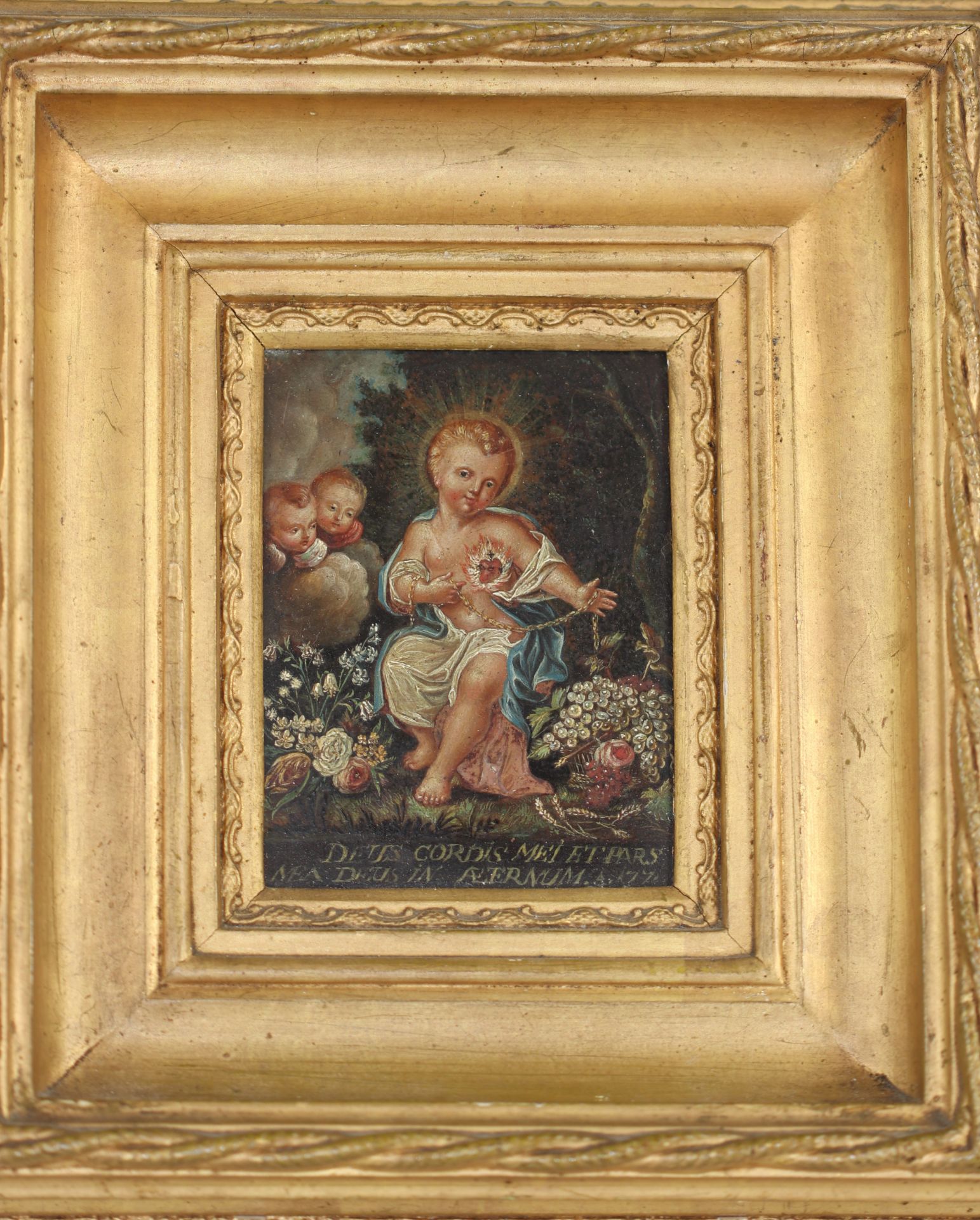 17th century oil on copper painted with a fine scene of cherubs - Image 2 of 2