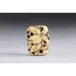 Netsuke Manju vegetable sculpture. Japan Edo period