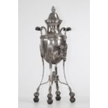 Louis XVI style samovar in silver metal, France around 1900.