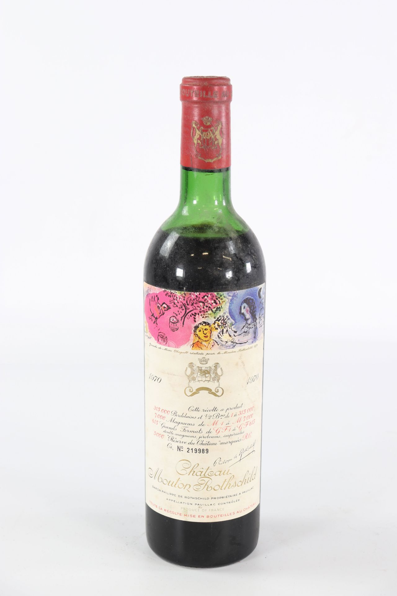1 bottle Chateau Mouton Rotschild 1970 - 1er grand cru Classe -