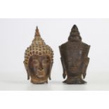 Thailand lot of 2 bronze heads 18 / 19th