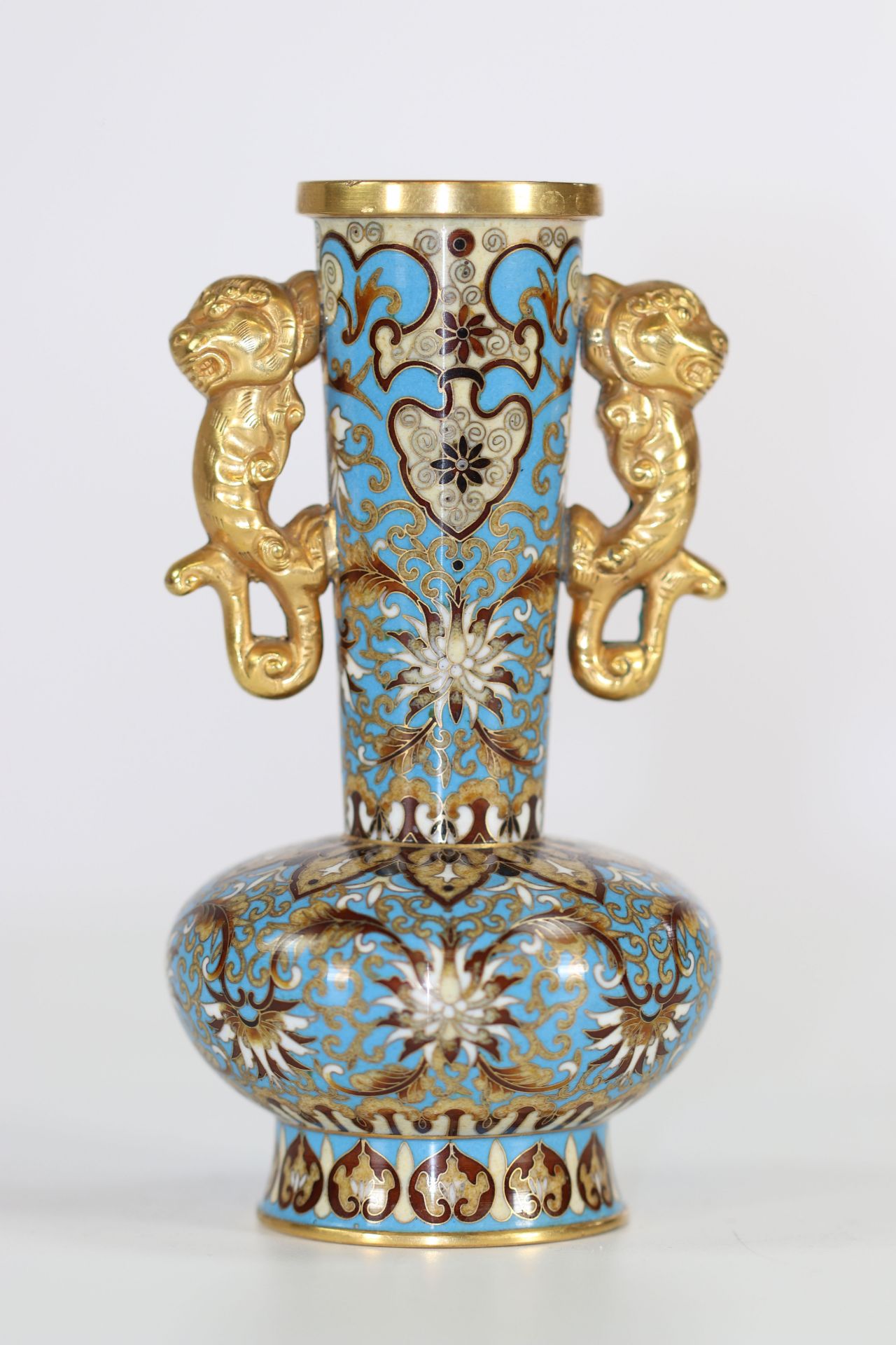 China cloisonne bronze vase Qing period - Image 3 of 5