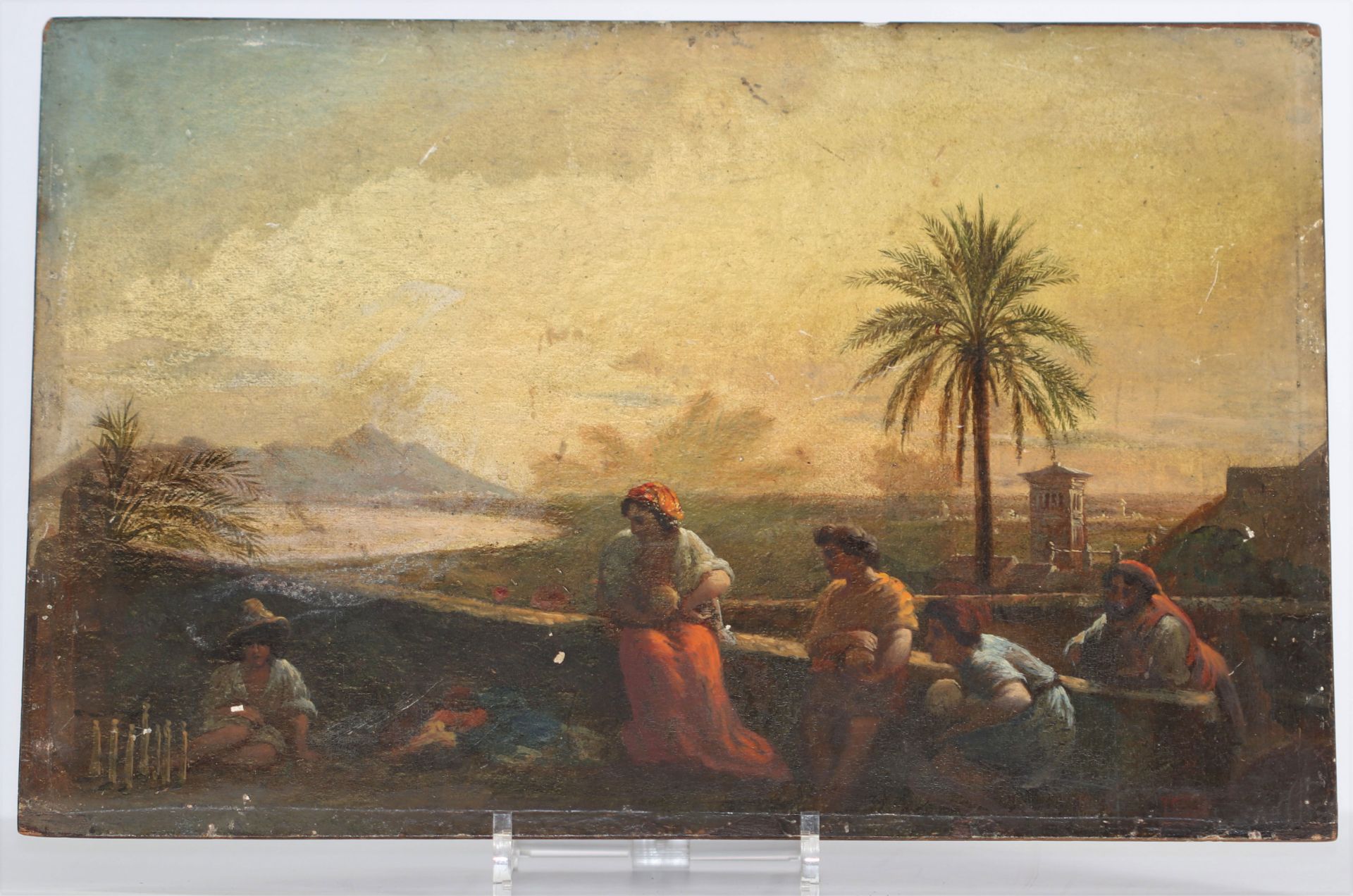 Oil on panel orientalist 19th