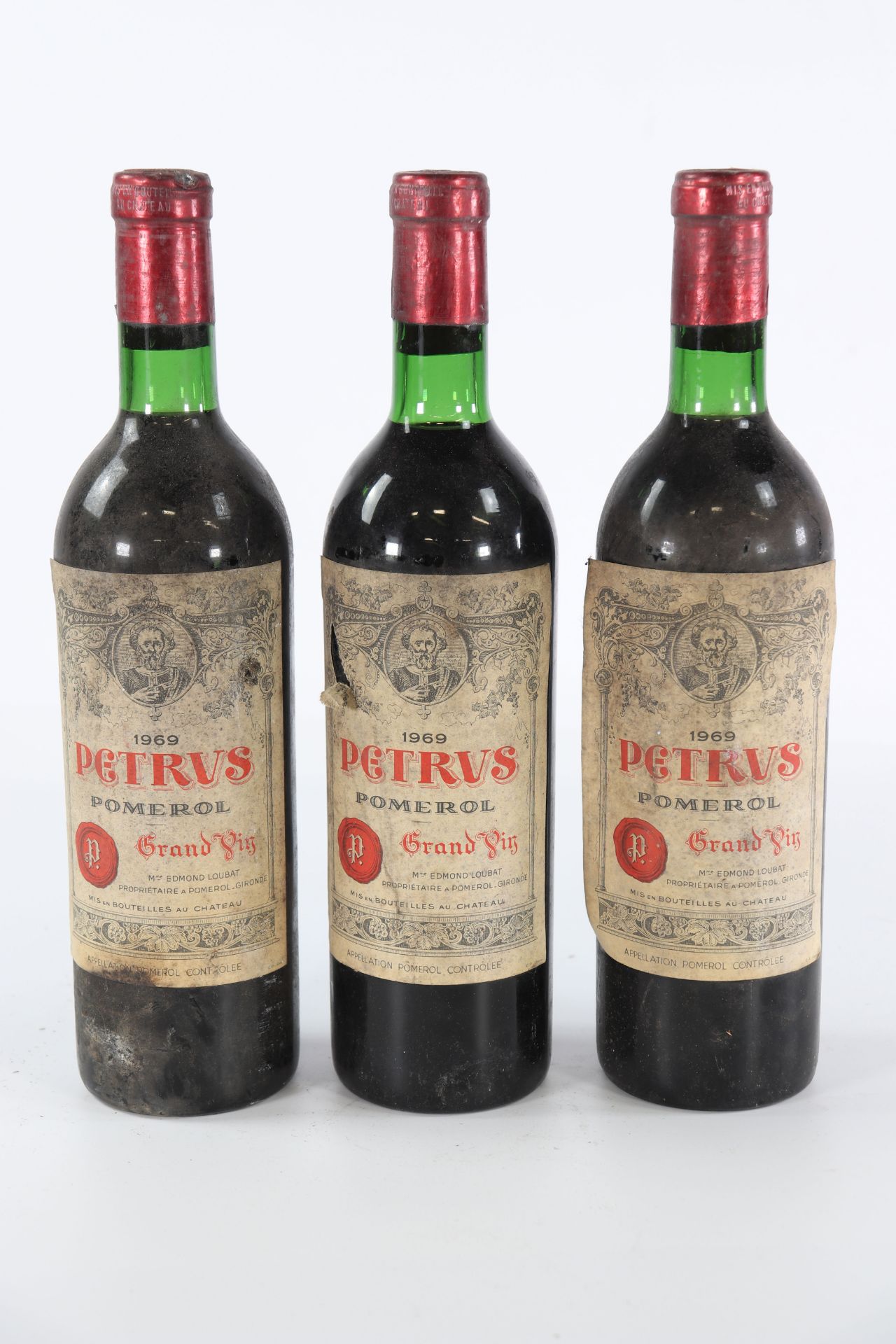 3 bottles PETRUS pomerol red 1969