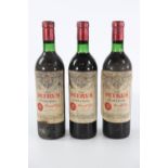 3 bottles PETRUS pomerol red 1969