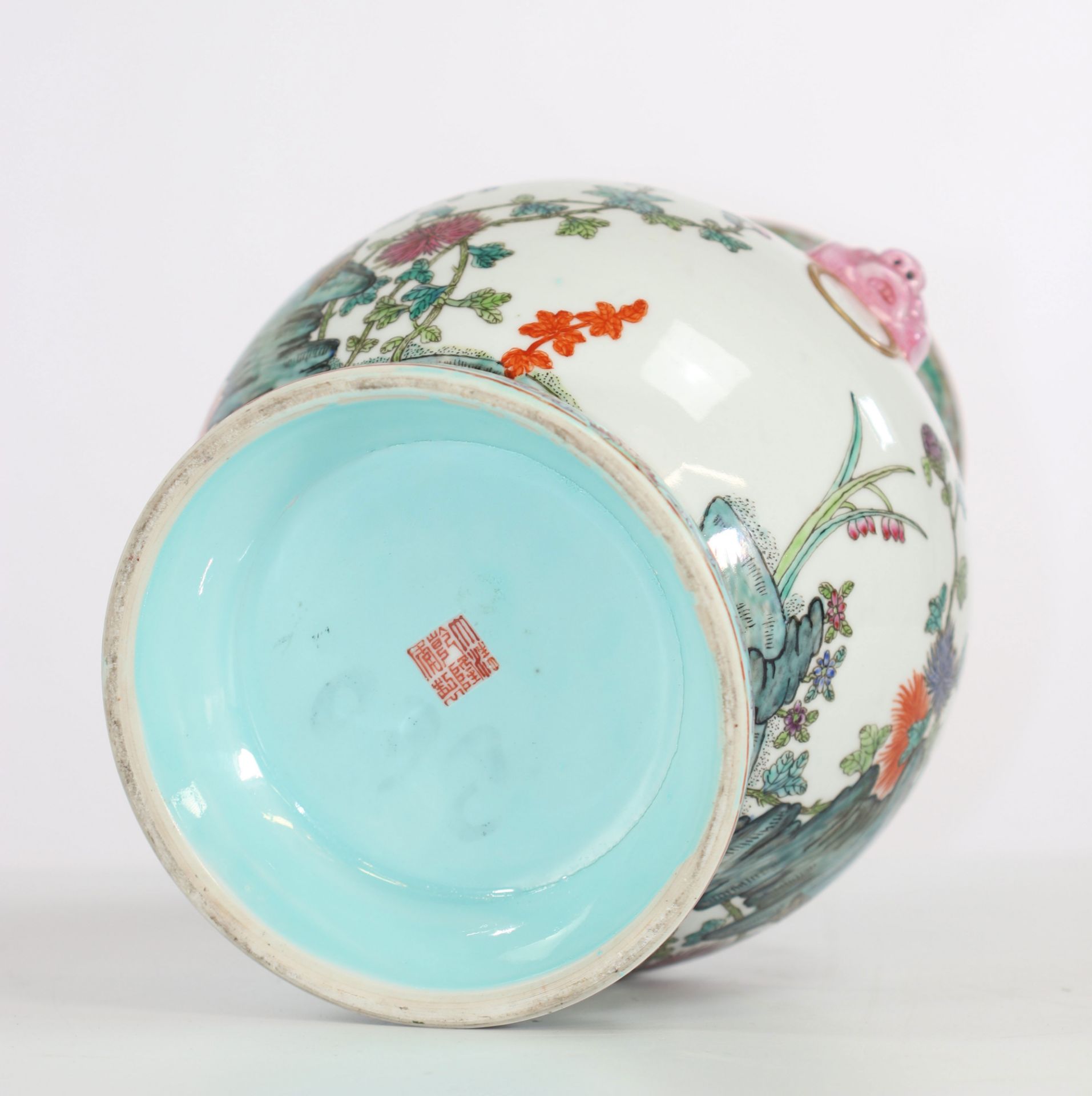 China porcelain vase decorated with quail republic period mark under the piece - Image 5 of 5