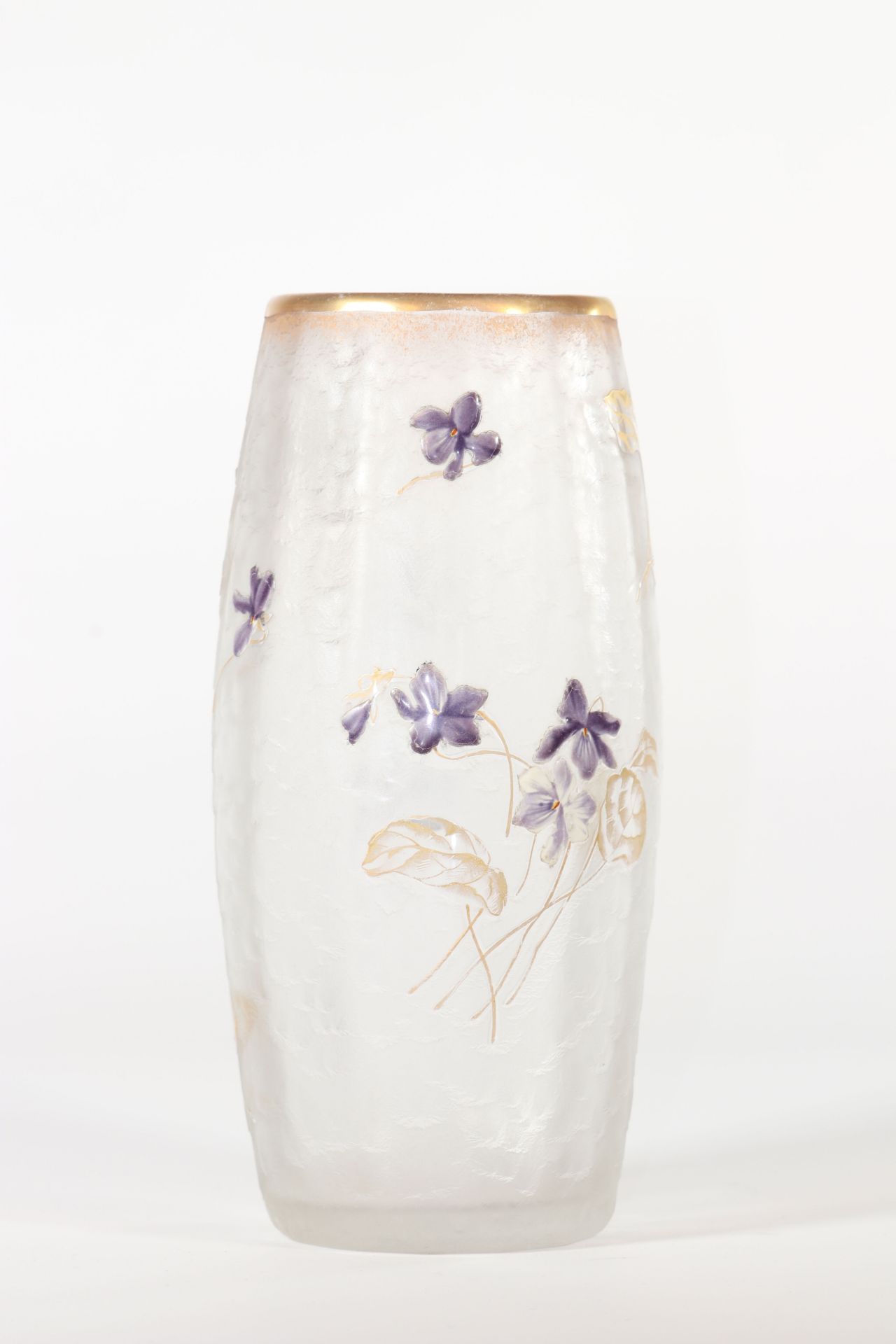 Montjoie vase cleared with acid decorated with violets - Image 3 of 4