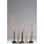 set of 5 miniature Dogon ladders - for the ascension of the souls of the deceased, Mali 20th