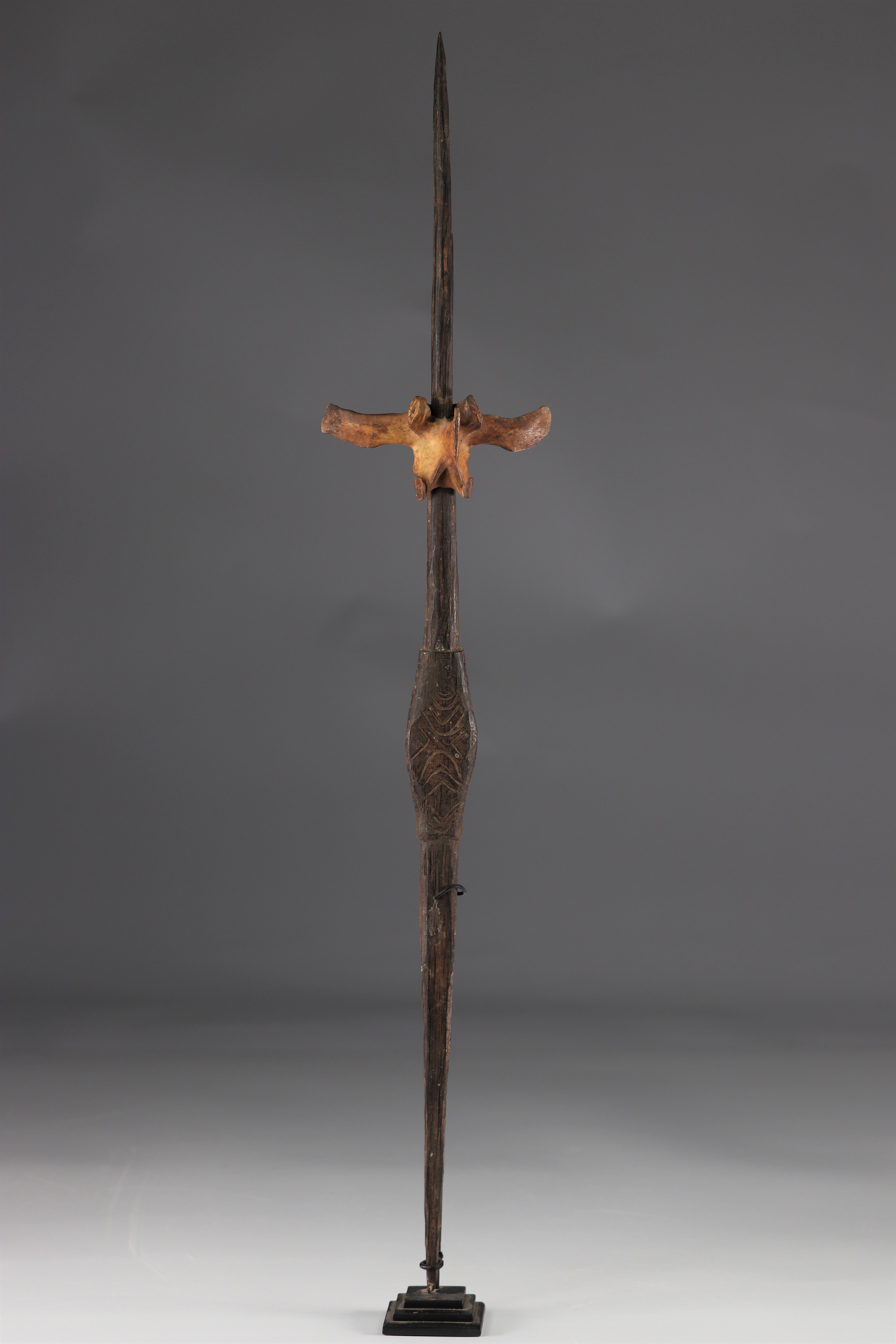 Sepik ritual object wood and vertebra