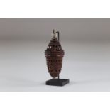 19th century carved and openwork corozo nut box