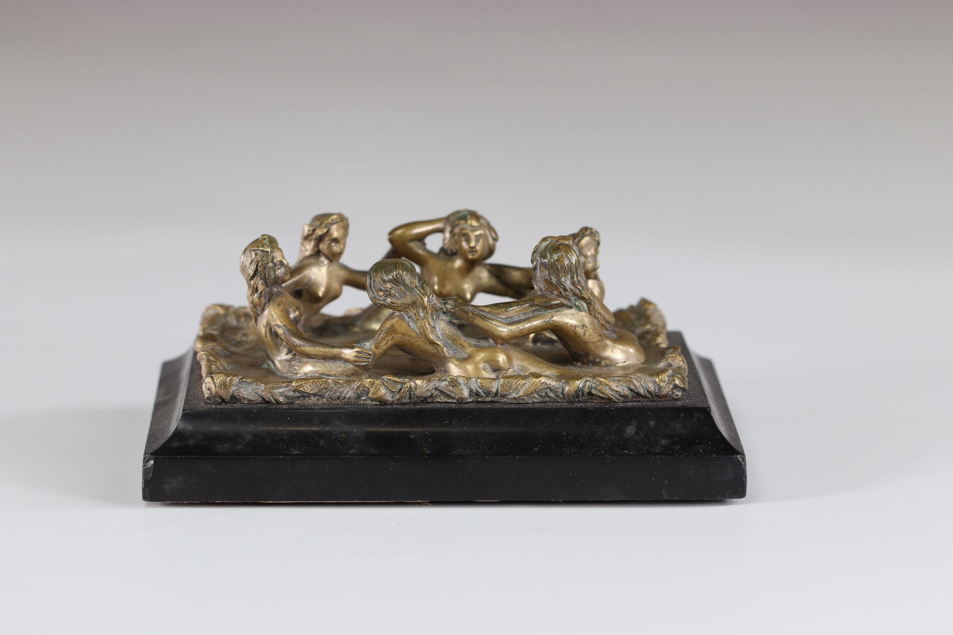 Bronze "the bathers" marble base - Image 3 of 3