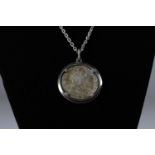 Russian silver coin necklace and pendant