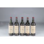 5 bottles - 75cl red wine - chateau montrose 1966