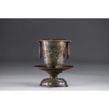 Japan bronze and enamel vase