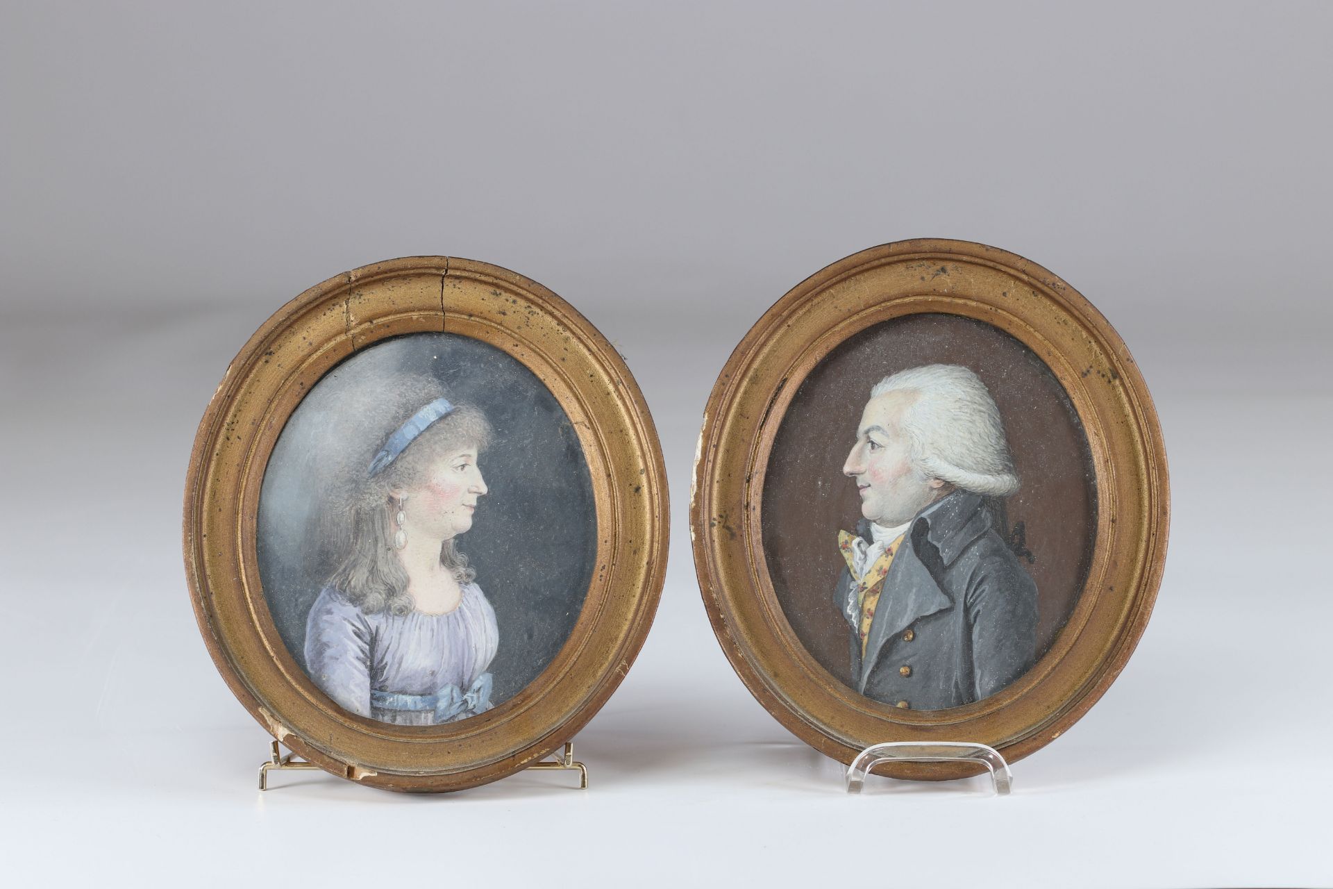 Pair of Louis XVI period portraits